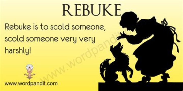 What does it mean to rebuke someone?