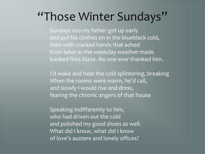 What does the speaker recall his father doing in Those Winter Sundays?