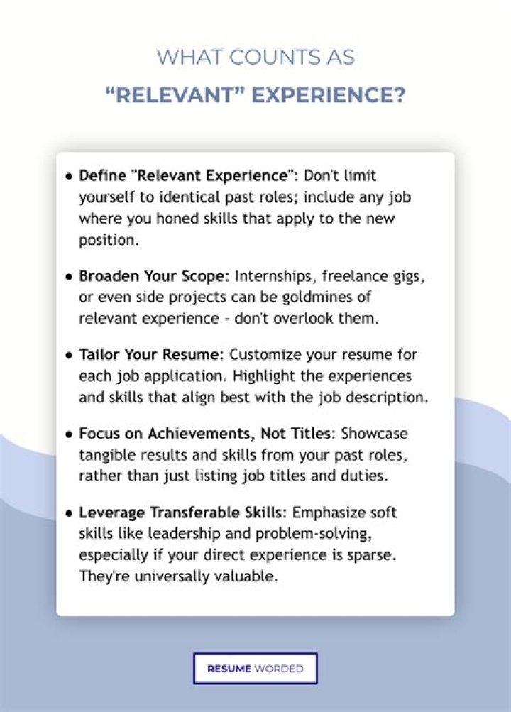 What experience do you have that is relevant for this position?