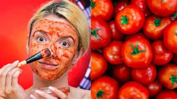What happens after rubbing tomato on face?