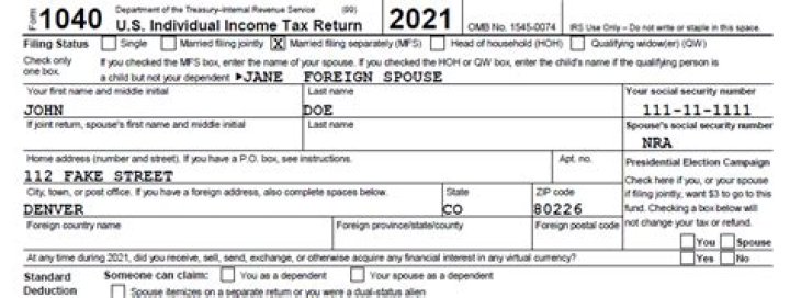 What happens if a non resident alien filed a 1040?