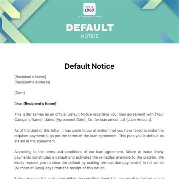 What happens if you get a default notice?