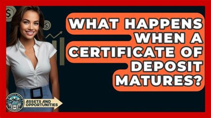 What happens when a certificate of deposit matures?