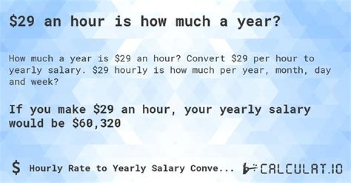 What is $29 an hour?