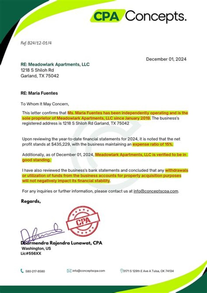 What is a CPA letter?