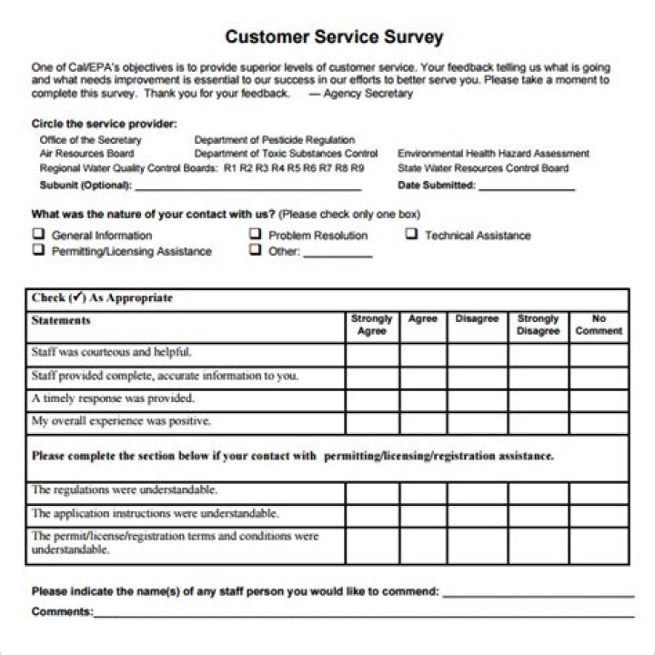 What is a customer service questionnaire?