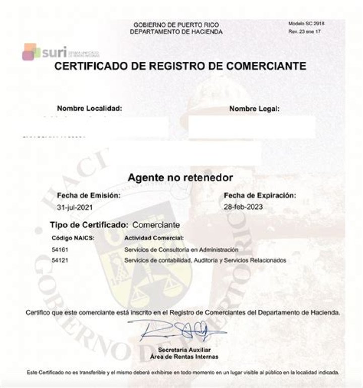 What is a merchant registration certificate in Puerto Rico?