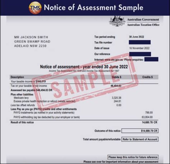 What is a notice of assessment Massachusetts?
