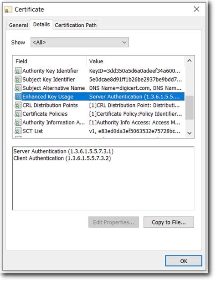 What is ExtendedKeyUsage?