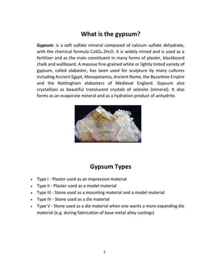 What is gypsum in chemistry?
