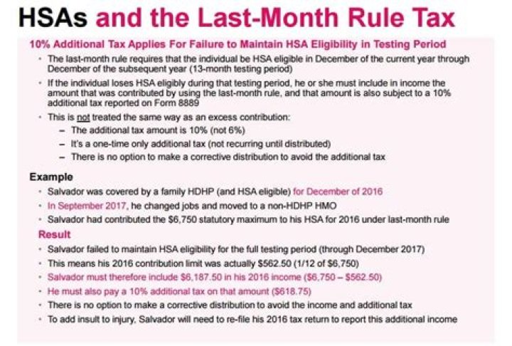 What is HSA Last month rule?