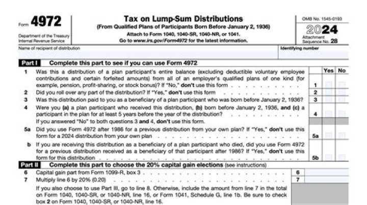 What is IRS tax form 4972?