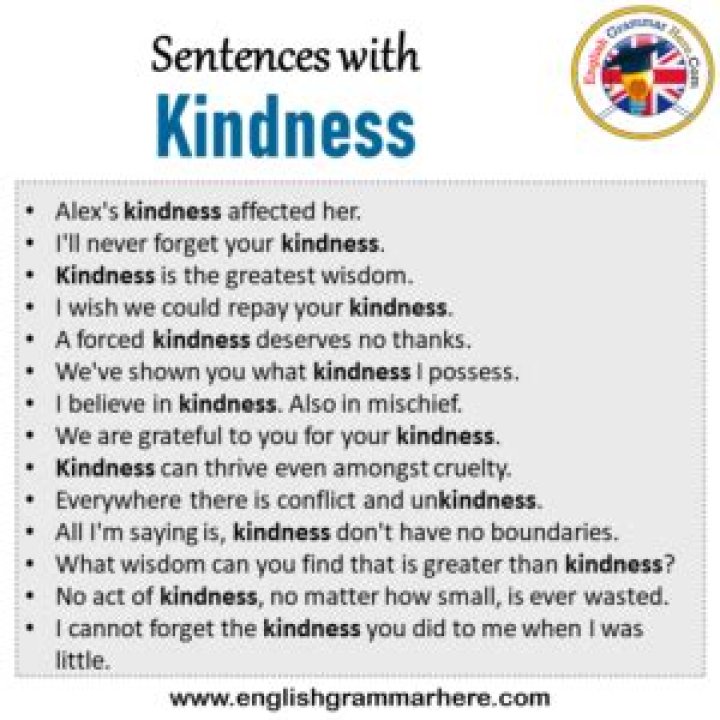 What is kindness in a sentence?