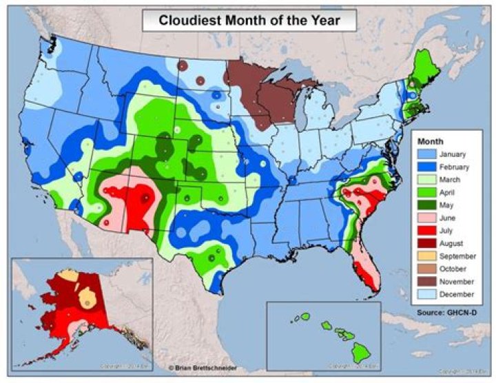 What is the cloudiest state?