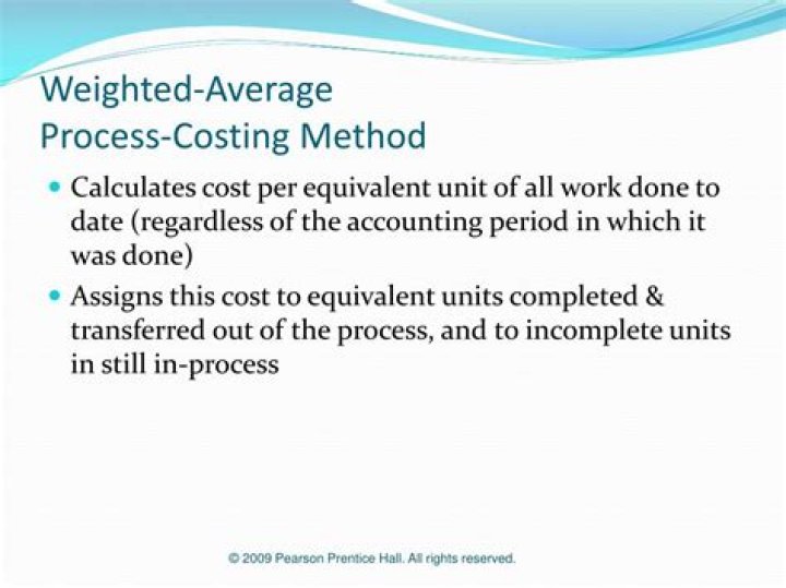 What is the difference between a weighted average method of process costing and a first in first out method of process costing?