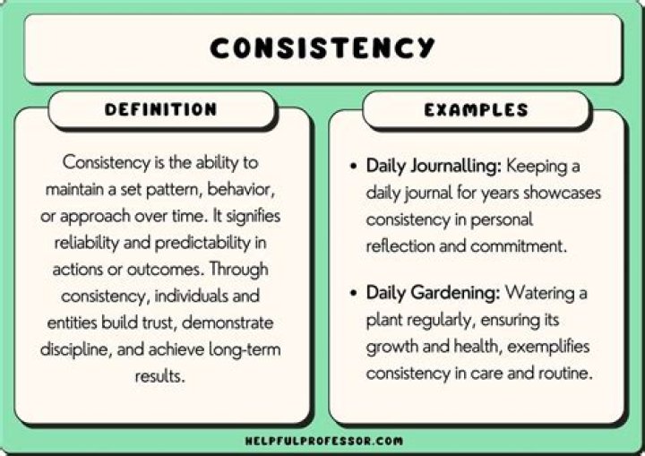 What is the importance of consistency?