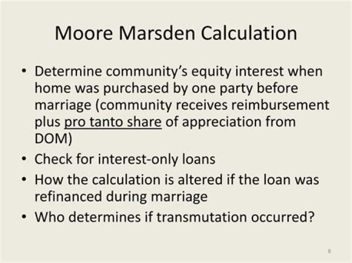What is the Moore Marsden calculation?