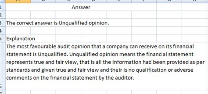 What is the most favorable audit opinion?