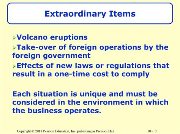 What qualifies as an extraordinary item?