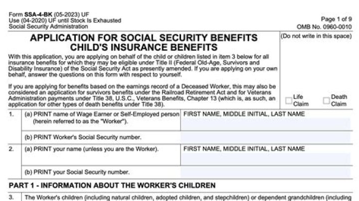 What questions are on the Social Security application?