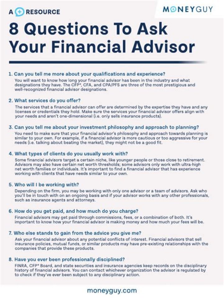 What should I ask a financial expert?