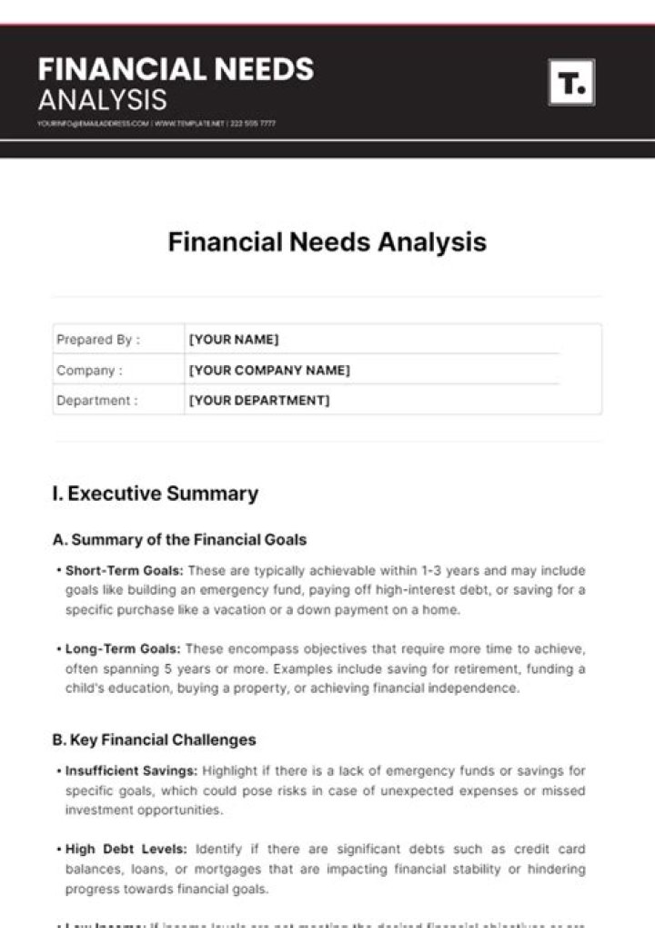 What should I write for financial needs?