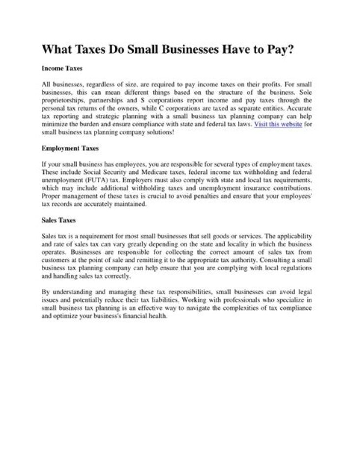 What taxes do small businesses have to pay?