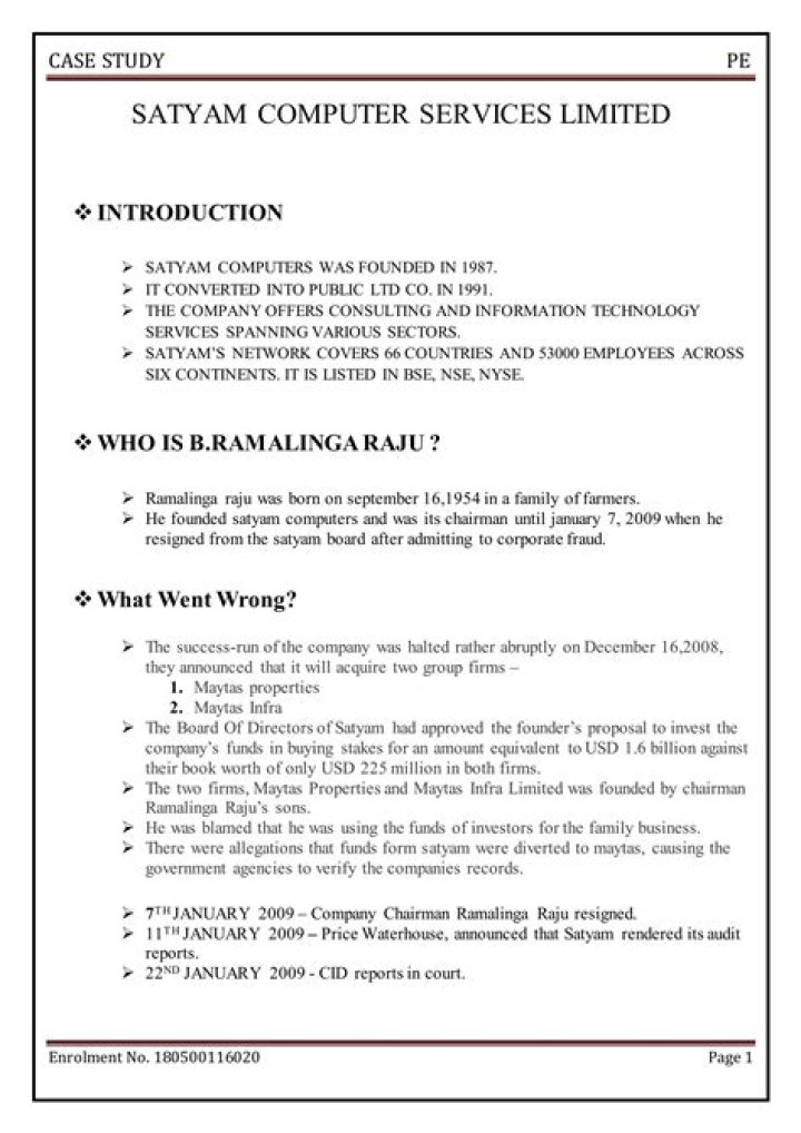 What went wrong with Satyam Computers?