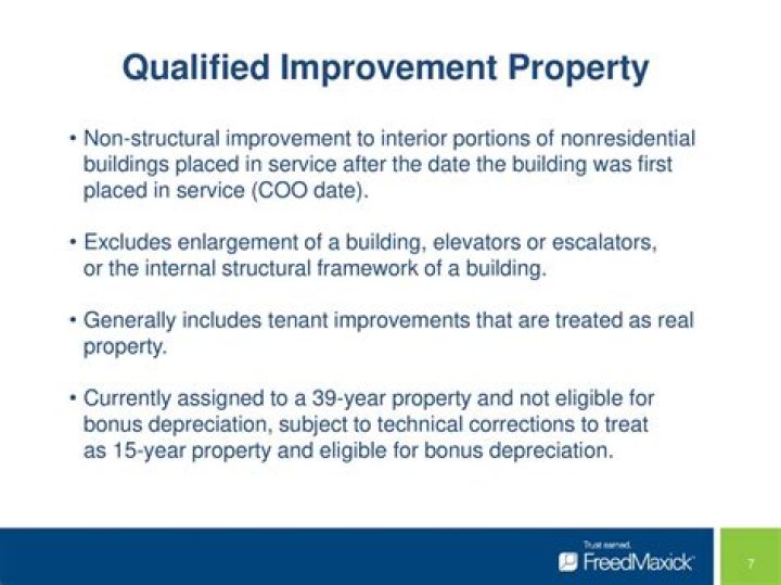 When did Qualified improvement property start?