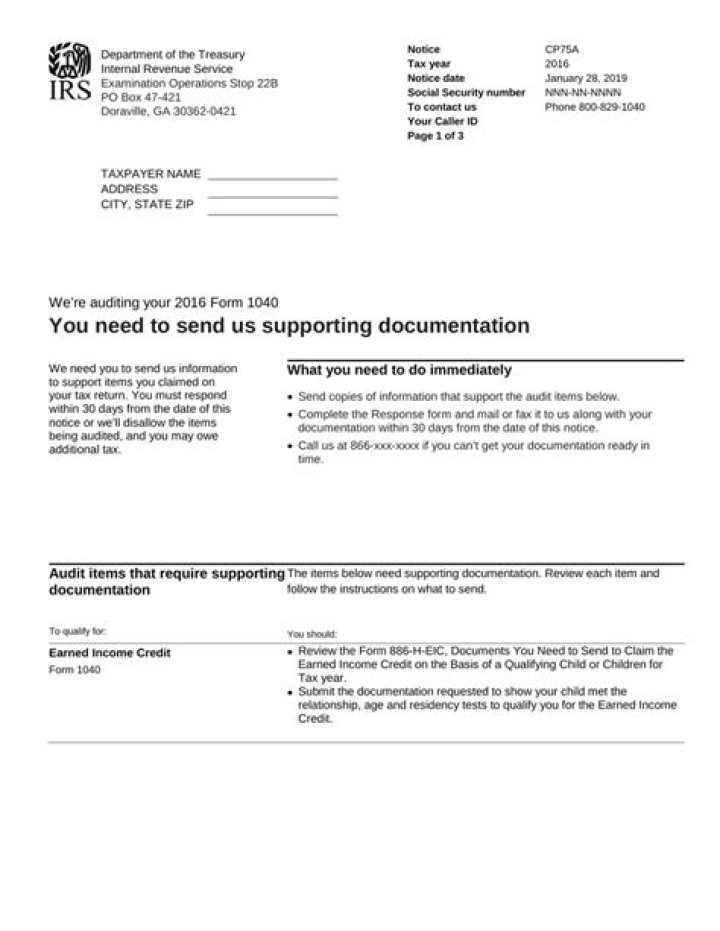 When do you need to send supporting documentation to the IRS?