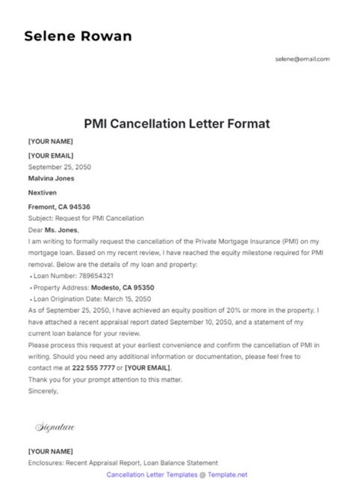 When must the lender automatically cancel PMI?