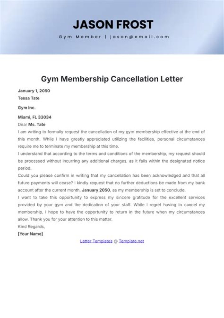 When should I cancel my gym membership?