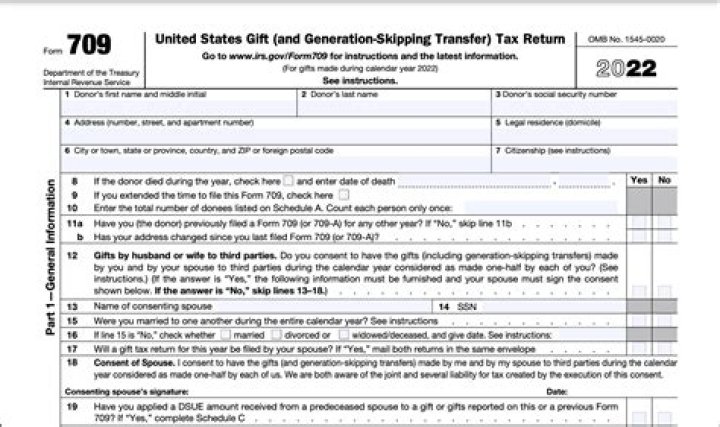 Where to find Part 2 of Form 709?