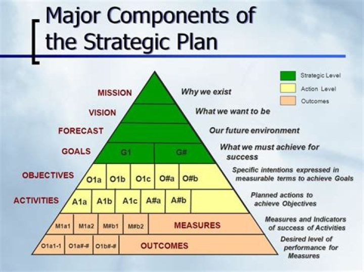 Which are the primary components of a strategic plan?