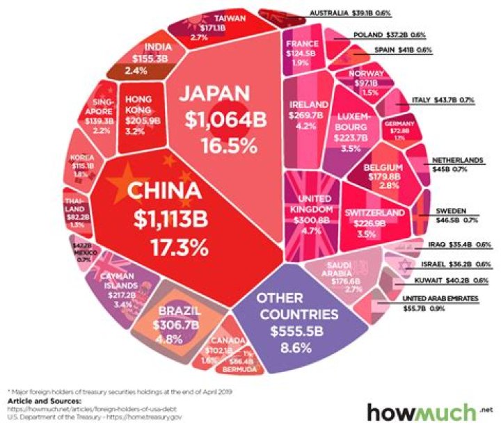 Which country owes the US the most money?