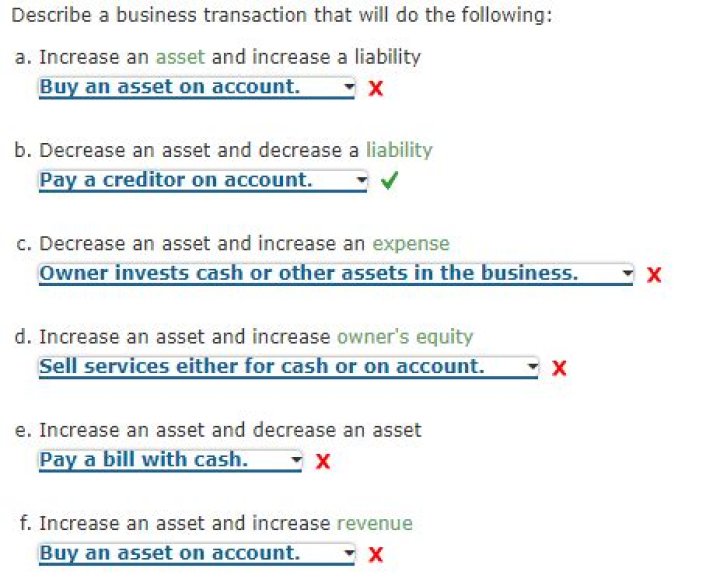 Which transactions will increase the asset and decrease another asset?