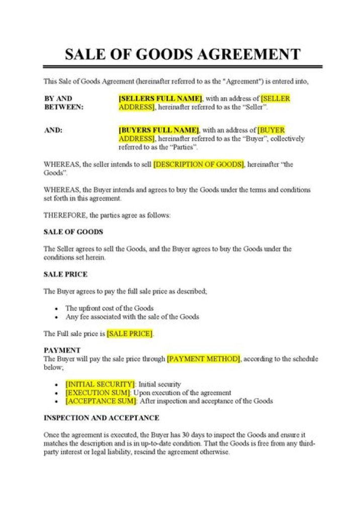 Who keeps the original sale agreement?