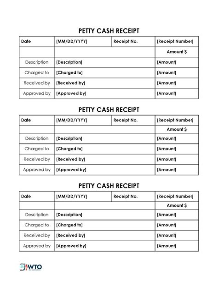 Who should sign a petty cash receipt?