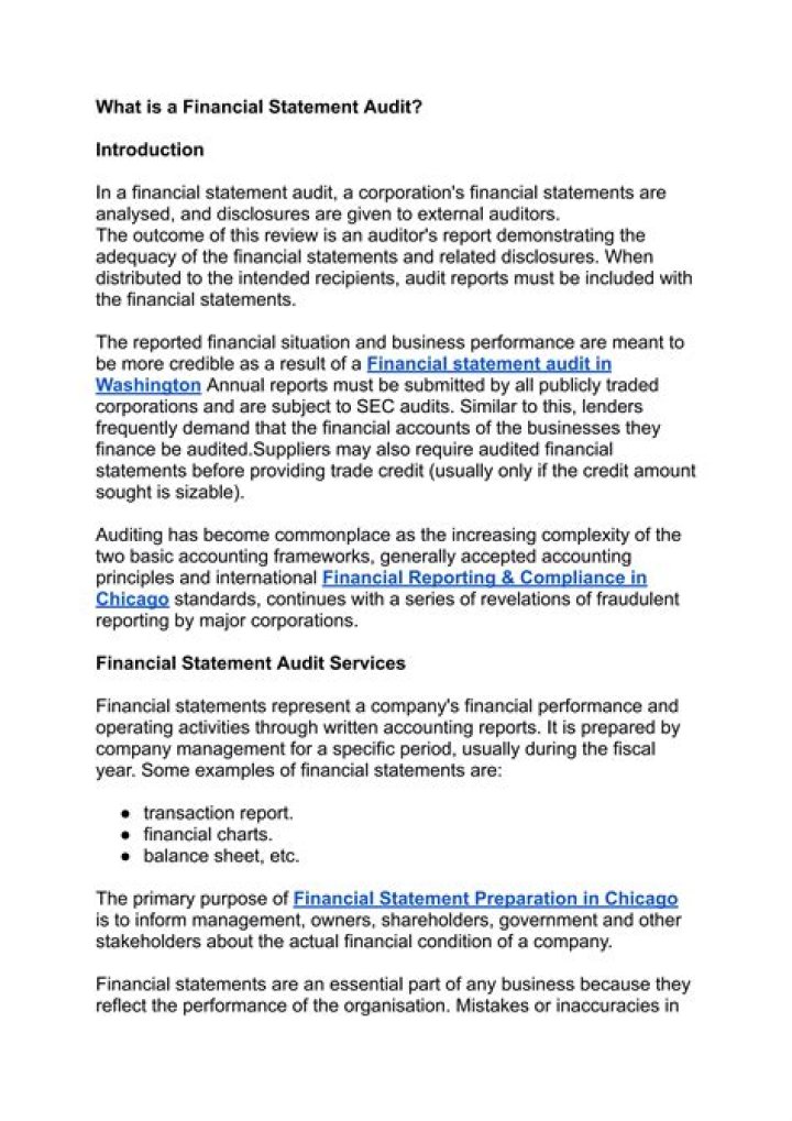 Why do you need a financial statement audit?