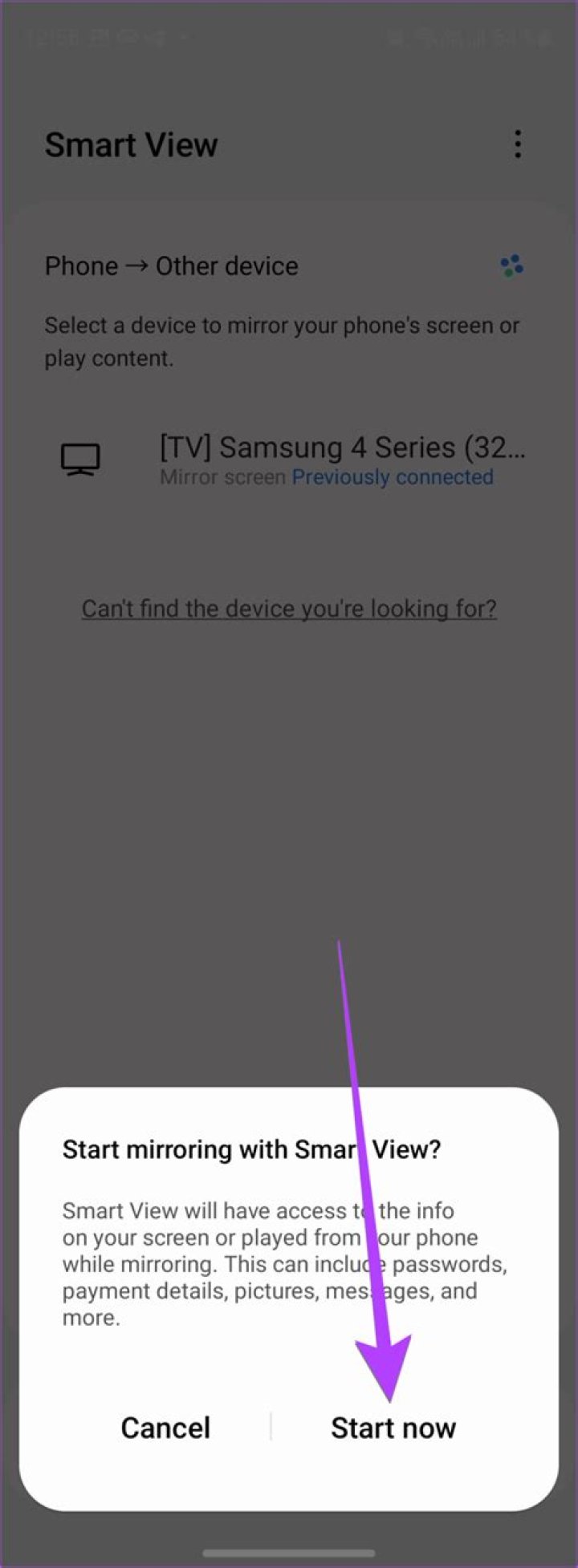 Why is smart view not finding my TV?
