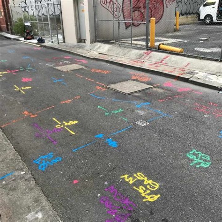 Why is USA spray painted on the ground?